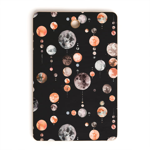 Ninola Design Orange Astronomy Dark Moons Cutting Board Rectangle