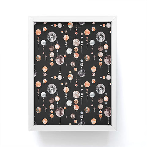 Ninola Design Orange Astronomy Dark Moons Framed Mini Art Print