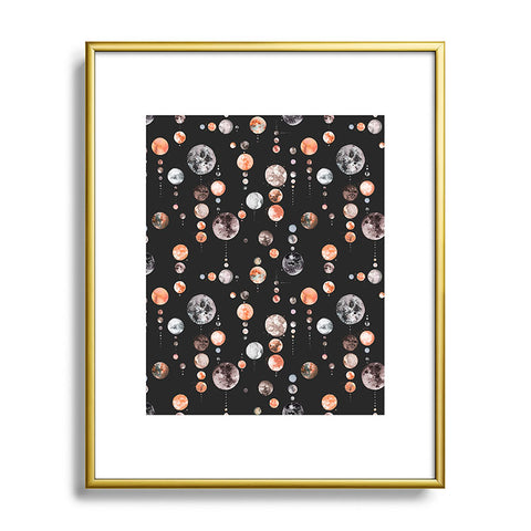 Ninola Design Orange Astronomy Dark Moons Metal Framed Art Print