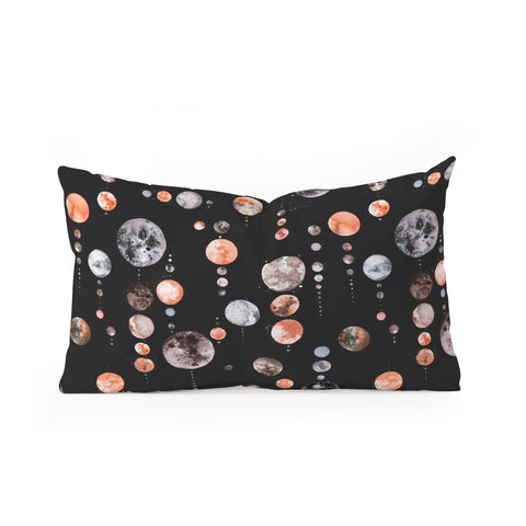 Ninola Design Orange Astronomy Dark Moons Oblong Throw Pillow