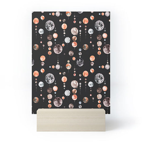 Ninola Design Orange Astronomy Dark Moons Mini Art Print