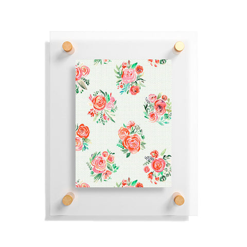Ninola Design Orange sweet roses bouquet watercolor Floating Acrylic Print