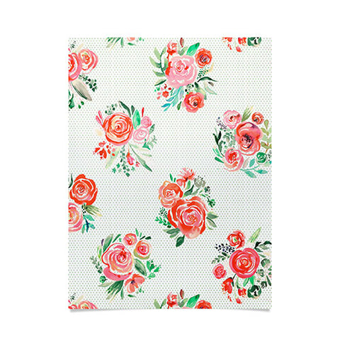 Ninola Design Orange sweet roses bouquet watercolor Poster