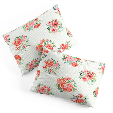 Ninola Design Orange sweet roses bouquet watercolor Pillow Shams