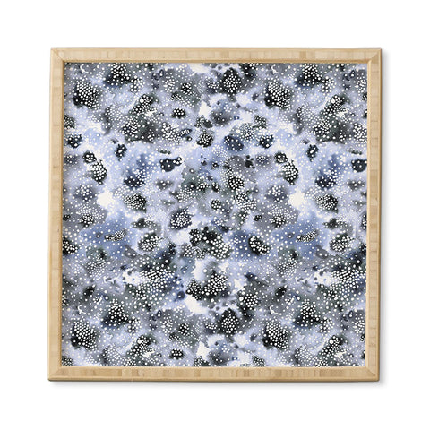 Ninola Design Organic texture dots Blue Framed Wall Art