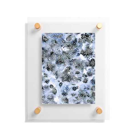 Ninola Design Organic texture dots Blue Floating Acrylic Print