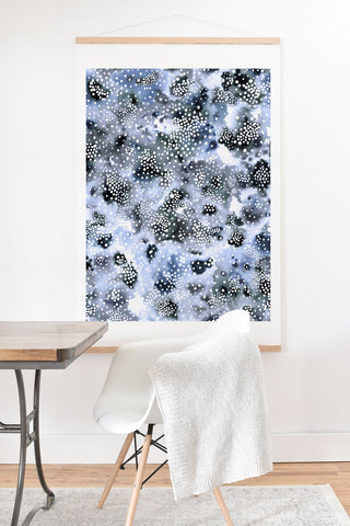 Ninola Design Organic texture dots Blue Art Print And Hanger