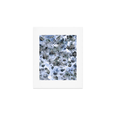 Ninola Design Organic texture dots Blue Art Print
