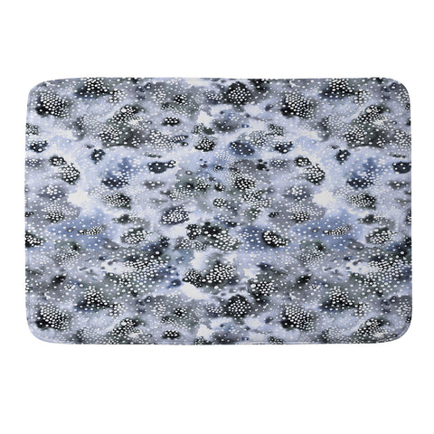 Ninola Design Organic texture dots Blue Memory Foam Bath Mat