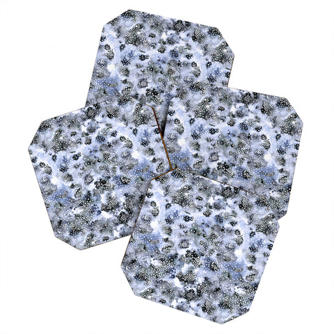 Ninola Design Organic texture dots Blue Coaster Set