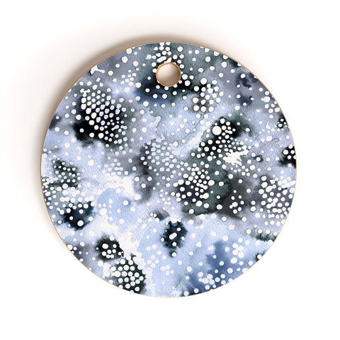 Ninola Design Organic texture dots Blue Cutting Board Round
