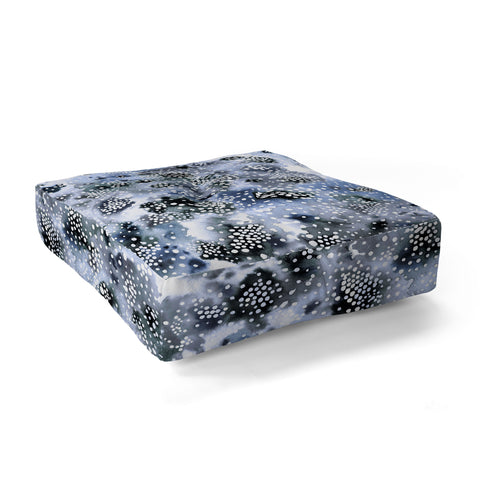 Ninola Design Organic texture dots Blue Floor Pillow Square