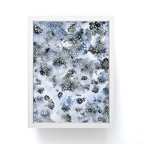 Ninola Design Organic texture dots Blue Framed Mini Art Print
