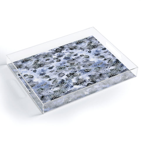 Ninola Design Organic texture dots Blue Acrylic Tray