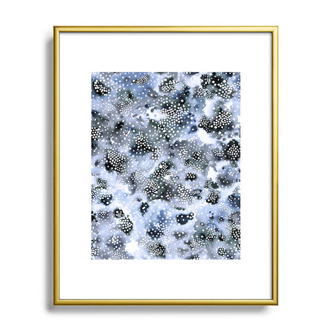 Ninola Design Organic texture dots Blue Metal Framed Art Print