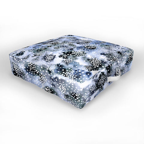 Ninola Design Organic texture dots Blue Outdoor Floor Cushion