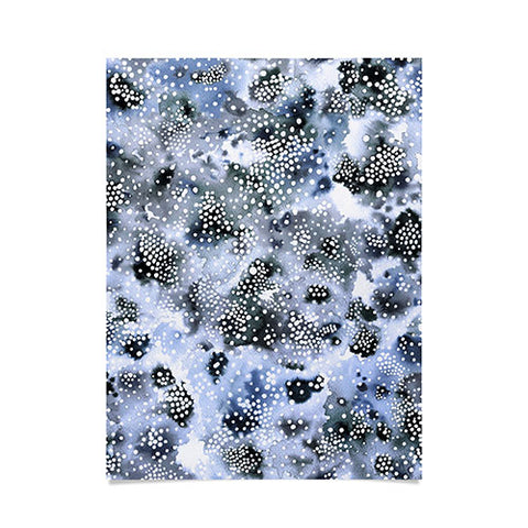 Ninola Design Organic texture dots Blue Poster