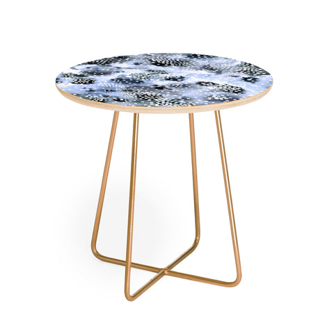 Ninola Design Organic texture dots Blue Round Side Table