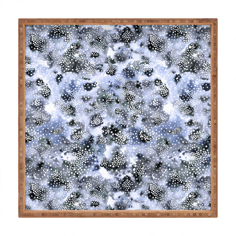 Ninola Design Organic texture dots Blue Square Tray