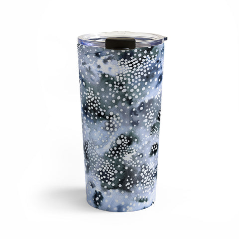 Ninola Design Organic texture dots Blue Travel Mug