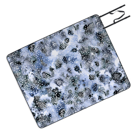 Ninola Design Organic texture dots Blue Picnic Blanket