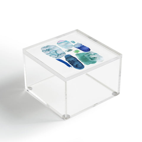 Ninola Design Organic watercolor blue Acrylic Box