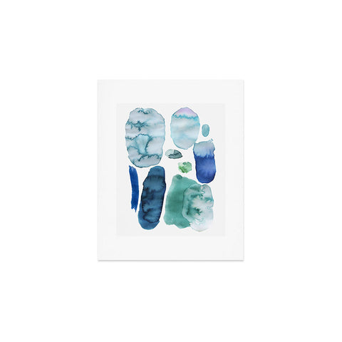 Ninola Design Organic watercolor blue Art Print