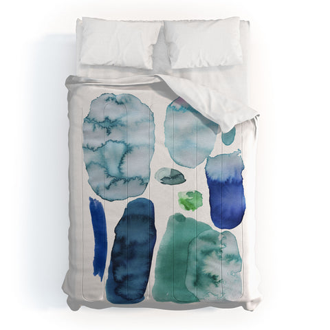 Ninola Design Organic watercolor blue Comforter
