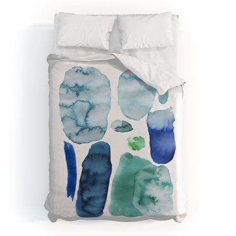Ninola Design Organic watercolor blue Duvet Cover