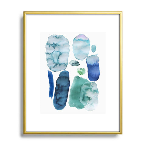 Ninola Design Organic watercolor blue Metal Framed Art Print