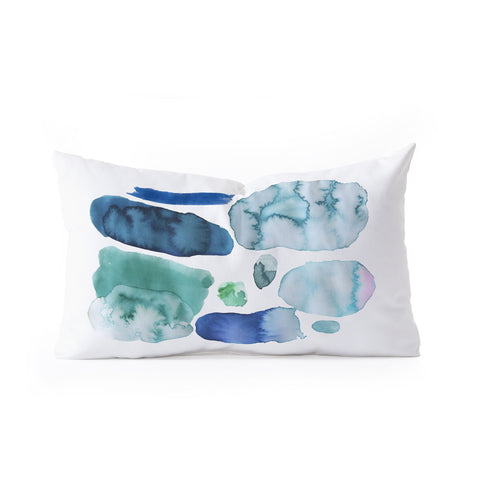 Ninola Design Organic watercolor blue Oblong Throw Pillow
