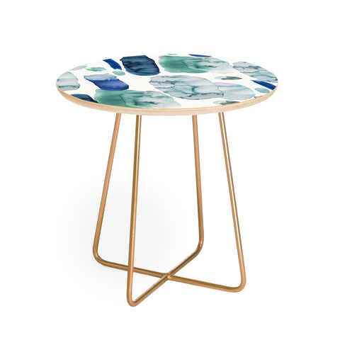 Ninola Design Organic watercolor blue Round Side Table