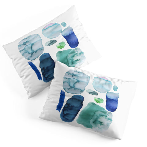 Ninola Design Organic watercolor blue Pillow Shams