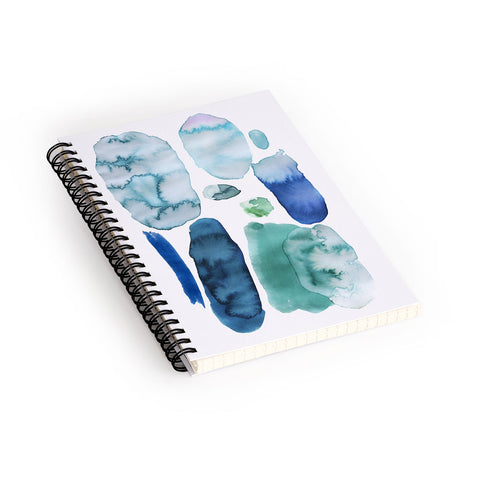 Ninola Design Organic watercolor blue Spiral Notebook
