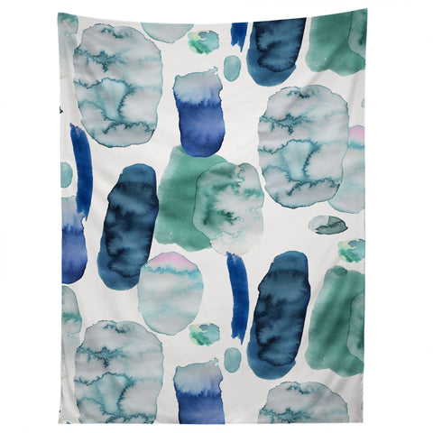 Ninola Design Organic watercolor blue Tapestry