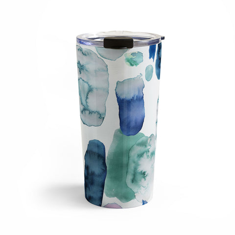 Ninola Design Organic watercolor blue Travel Mug