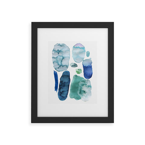Ninola Design Organic watercolor blue Framed Art Print