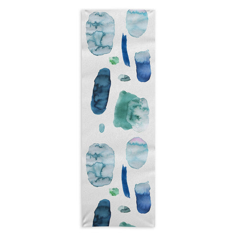 Ninola Design Organic watercolor blue Yoga Towel