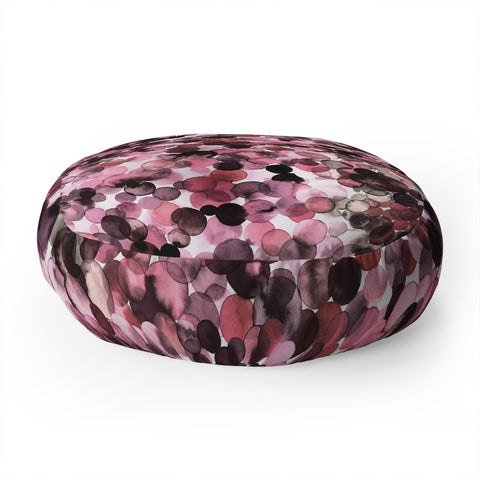 Ninola Design Overlapped Dots Sensual Pink Floor Pillow Round