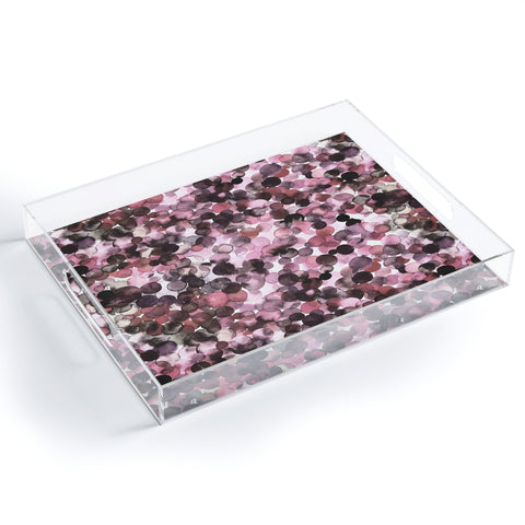 Ninola Design Overlapped Dots Sensual Pink Acrylic Tray