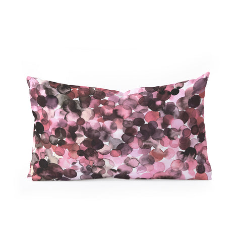 Ninola Design Overlapped Dots Sensual Pink Oblong Throw Pillow