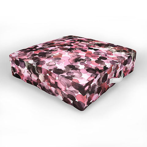 Ninola Design Overlapped Dots Sensual Pink Outdoor Floor Cushion