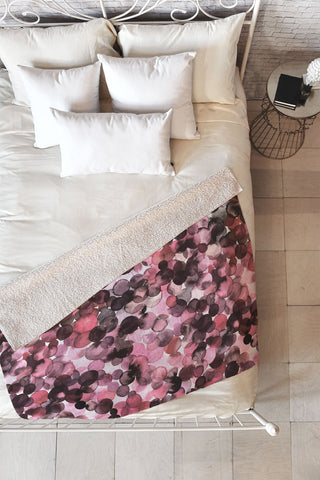 Ninola Design Overlapped Dots Sensual Pink Fleece Throw Blanket