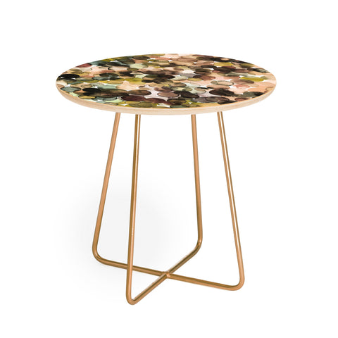 Ninola Design Overlapped Rustic Dots Yellow Round Side Table