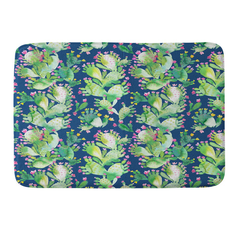 Ninola Design Paddle Cactus Blue Memory Foam Bath Mat