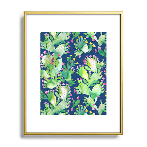 Ninola Design Paddle Cactus Blue Metal Framed Art Print
