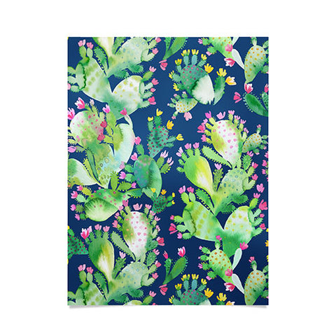 Ninola Design Paddle Cactus Blue Poster