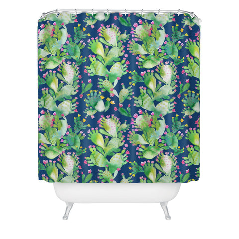 Ninola Design Paddle Cactus Blue Shower Curtain