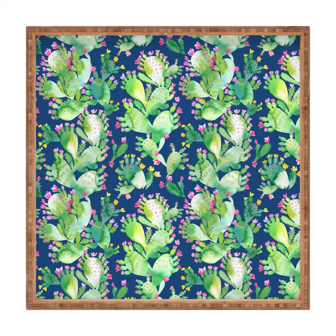 Ninola Design Paddle Cactus Blue Square Tray
