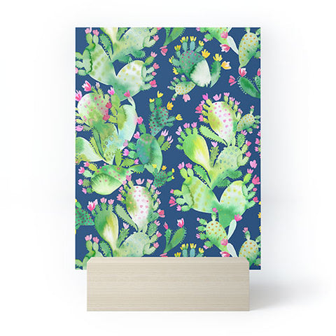 Ninola Design Paddle Cactus Blue Mini Art Print